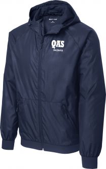 Sport-Tek Embossed Hooded Wind Jacket, True Navy/ True Navy